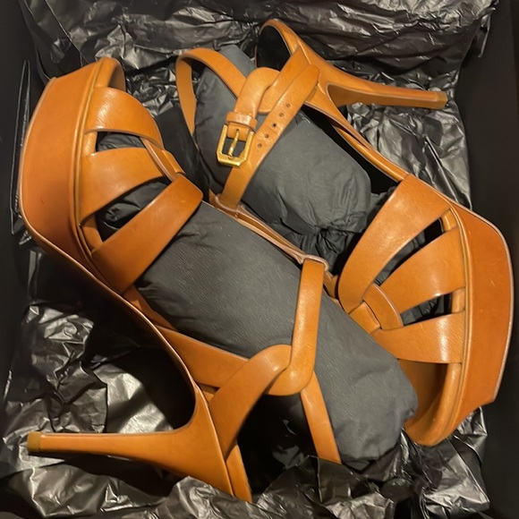 SAINT LAURENT TRIBUTE 75 LEATHER SANDAL NWB - Picture 8 of 9